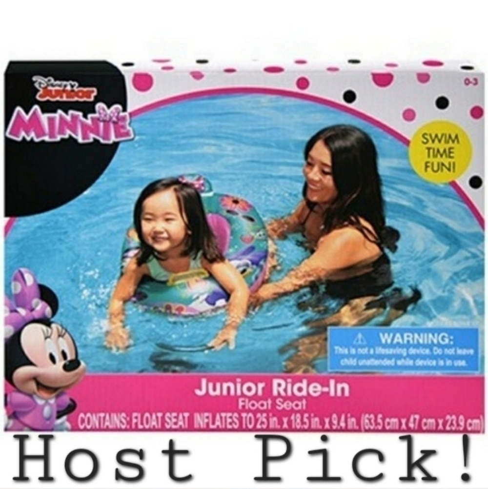 NIB Disney Minnie Mouse Junior Ride In Float Seat 0-3 New Swim Pool Sunmer EUC